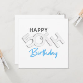 Invitación Tipografía elegante y feliz cumpleaños 50
