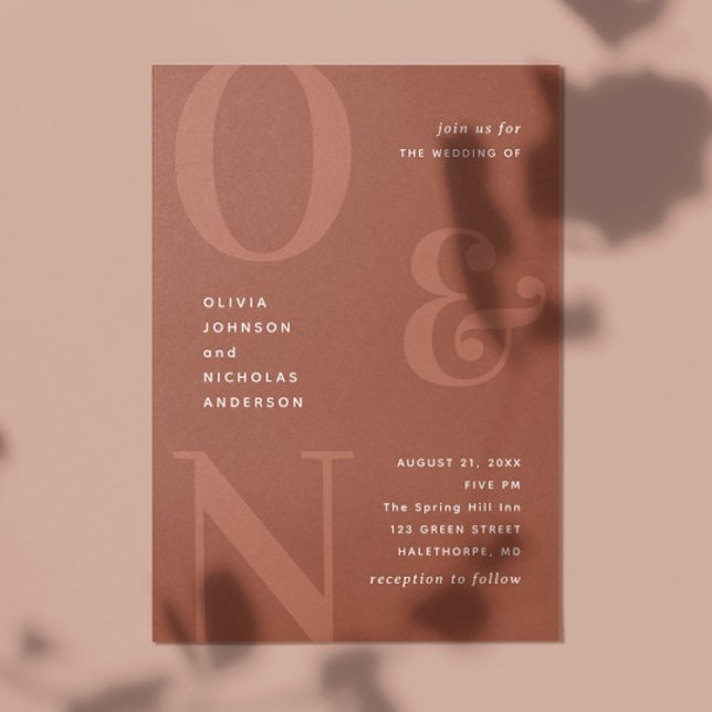 Invitación Tipografía en negrita de terracota boda detalles d (Subido por el creador)