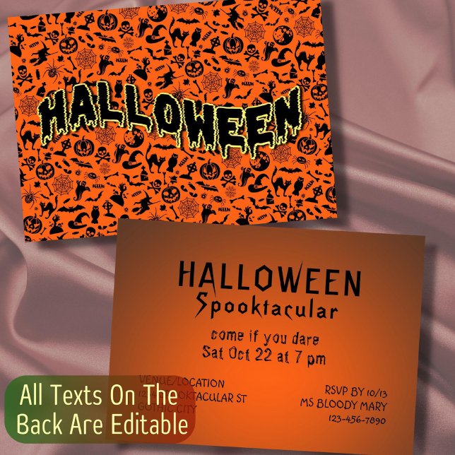 Invitación Tipografía espumosa y malvada del Partido Hallowee (Subido por el creador)