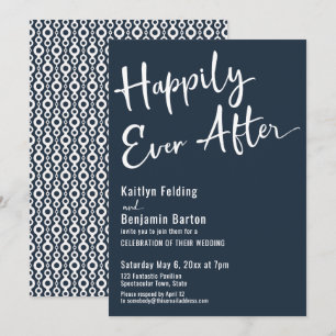 Invitación Tipografía Felices para Siempre Negrita Blanco sob