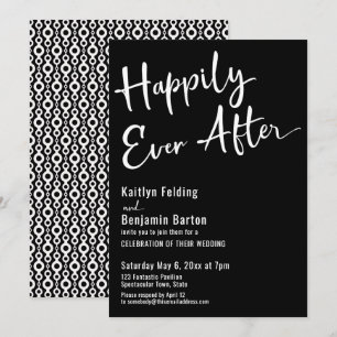 Invitación Tipografía Felices para Siempre Negrita Blanco sob