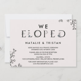Invitación Tipografía floral Nos escapamos