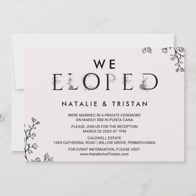 Invitación Tipografía floral que hemos eliminado (Anverso)