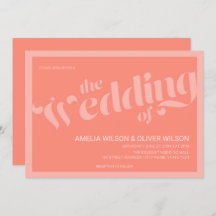 Tipografía floreciente Coral Salmon Boda