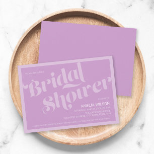 Invitación Tipografía floreciente Lavender Lilac Bridal Showe