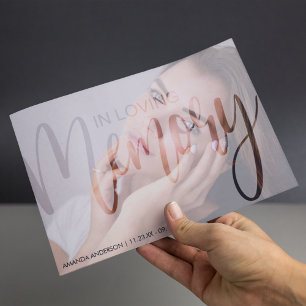 Invitación Tipografía Fotográfica   Celebración Funeral de la