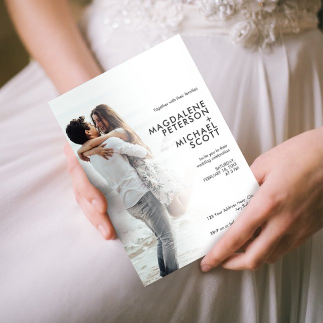 Invitación Tipografía fotográfica personal Boda de graduación (Subido por el creador)