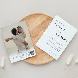 Invitación Tipografía fotográfica romántica simple Boda de có