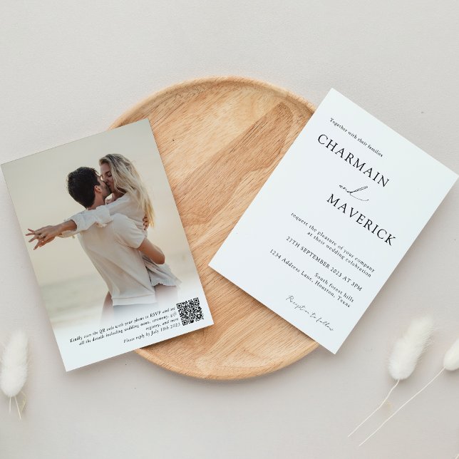 Invitación Tipografía fotográfica romántica simple Boda de có (Subido por el creador)