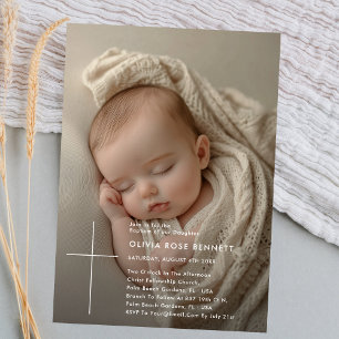 Invitación Tipografía Género Sobreposición Neutral Foto Bauti