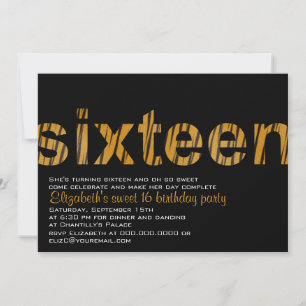 Invitación Tipografía impresa de tigres Diseño Dulce 16 Invit