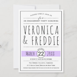 Invitación Tipografía lavender boda fiesta de compromiso