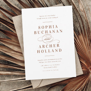 Invitación Tipografía manuscrita romántica Terracotta Boda