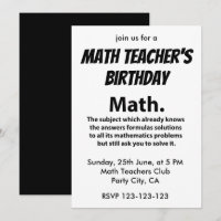 Tipografía Matemática Cumpleaños de Profesores de 