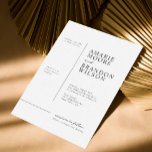 Invitación Tipografía mínima Boda blanco y negro<br><div class="desc">Esta invitación a la tipografía mínima de la boda blanca y negra es la invitación perfecta para enviar a sus invitados a celebrar su día especial. El diseño sencillo y minimalista complementa a cualquier pareja. Haga clic en el personalizar para obtener más información sobre las herramientas de edición y colocación...</div>