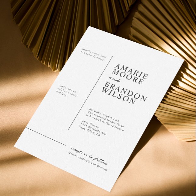 Invitación Tipografía mínima Boda blanco y negro (Subido por el creador)