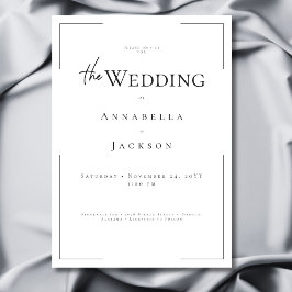 Invitación Tipografía mínima Boda blanco y negro