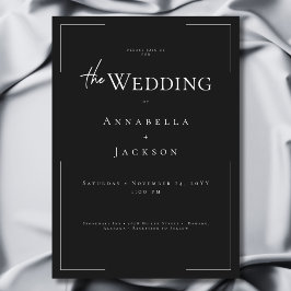 Invitación Tipografía mínima Boda blanco y negro