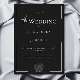 Invitación Tipografía mínima Boda de cascos en blanco y negro