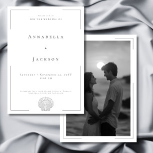 Invitación Tipografía mínima Boda fotográfico de la cubierta
