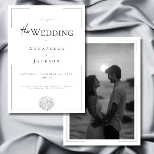 Invitación Tipografía mínima Boda fotográfico de la cubierta 