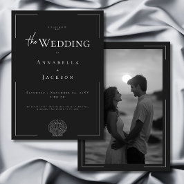 Invitación Tipografía mínima Boda fotográfico de la cubierta 