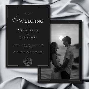 Invitación Tipografía mínima Boda fotográfico de la cubierta