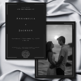 Invitación Tipografía mínima Boda fotográfico de la cubierta 