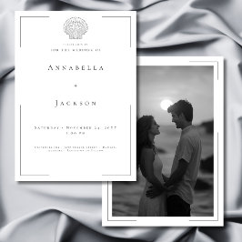 Invitación Tipografía mínima Boda fotográfico de la cubierta 