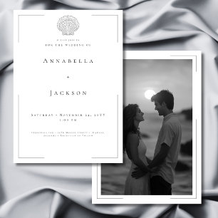 Invitación Tipografía mínima Boda fotográfico de la cubierta 