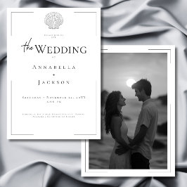 Invitación Tipografía mínima Boda fotográfico de la cubierta 
