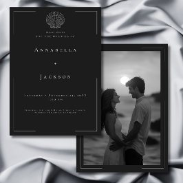 Invitación Tipografía mínima Boda fotográfico de la cubierta 