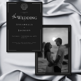 Invitación Tipografía mínima Boda fotográfico de la cubierta 