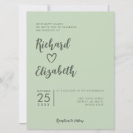 Invitación Tipografía mínima Boda moderno limpio