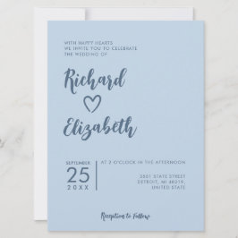 Invitación Tipografía mínima Boda moderno limpio
