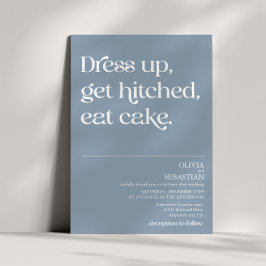 Invitación Tipografía mínima divertida moderna Boda azul turb