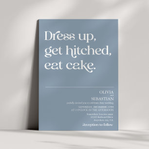 Invitación Tipografía mínima divertida moderna Boda azul turb