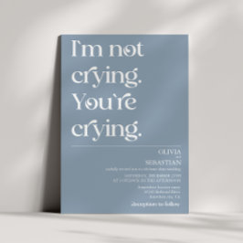 Invitación Tipografía mínima divertida moderna Boda azul turb