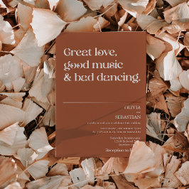 Invitación Tipografía mínima divertida moderna Terracotta Bod