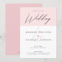 Tipografía mínima rosa y blanco y Boda