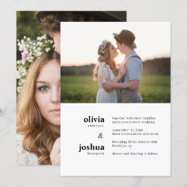 Invitación Tipografía Mínima Simple Moderna Dos Bodas Fotográ