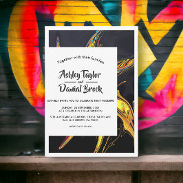 Invitación Tipografía minimalista abstracta moderna Boda eleg