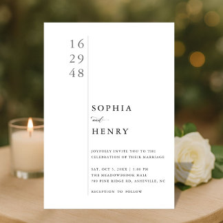 Invitación Tipografía Minimalista Moderna para Bodas