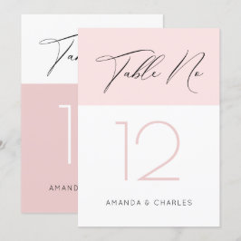 Invitación Tipografía minimalista rosa y blanca Número de mes