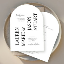 Invitación Tipografía Minimalista simple Boda negro