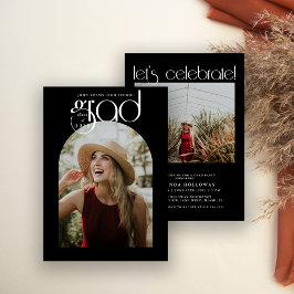 Invitación Tipografía Moderna 2 Foto Graduación