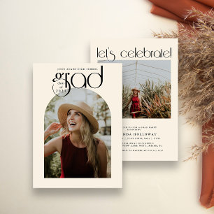 Invitación Tipografía moderna 2 Graduación fotográfica