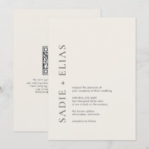 Tipografía Moderna Beige Elegante Código QR Boda
