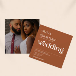 Invitación Tipografía moderna Boda de PhotoTerracotta Square