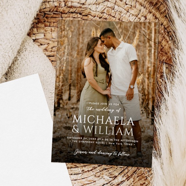 Invitación Tipografía Moderna Boda Foto Única (Subido por el creador)